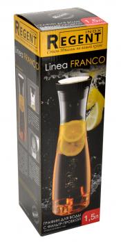 Графин 1,5 л Regent Inox Linea Franco FR-BR-01 для воды c фильтром пробкой