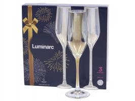 Фужеры для шампанского 160 мл Luminarc Celeste Золотистый Хамелеон (набор 3 шт.)