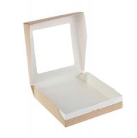 Одноразовая коробка 20x20x4 см с прозрачным верхом для печенья (1 шт.)