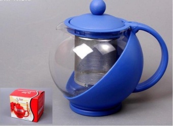 Чайник заварочный 0,75 л стеклянный пластиковый фильтр (арт. DHF-A021S)