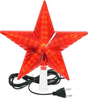 Электро гирлянда макушка звезда 10 LED 16 см красная