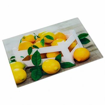 Доска разделочная стеклянная 200x300 мм Лимоны (арт. АК-9023)