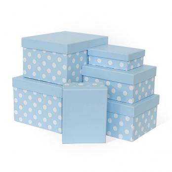 Коробка подарочная 15x11x5 см голубой горошек (арт. Д10103П.072)