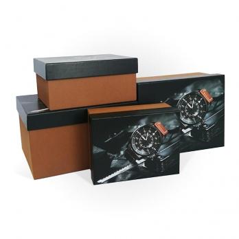 Коробка подарочная 17x13x7 см Мужская коллекция черная/коричневая (арт. Д10103П.263)