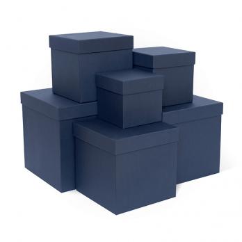 Коробка подарочная 11x11x11 см Куб темно-синяя (арт. Д11003.054)