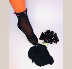 Носки капроновые Нарис с цветными шариками черные р-р 36-41 (арт. 1003)