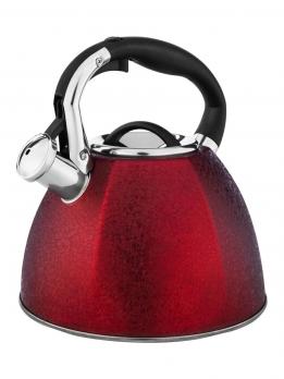 Чайник из нержавеющей стали 3,0 л со свистком красный (арт. HM55108-1)