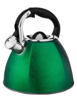 Чайник из нержавеющей стали 3,0 л со свистком зеленый (арт. HM55108-2)