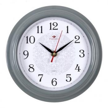 Часы настенные 21x21 см круглые Классика серый корпус