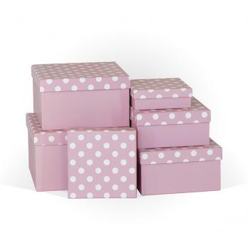 Коробка подарочная 15x15x5 см розовый горох (арт. Д10103К.049)