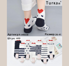 Носки молодежные Turkan цветные укороченные р-р 37-41 (арт. 658)