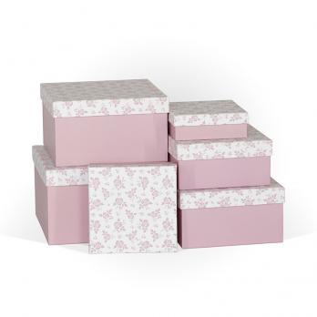 Коробка подарочная 15x15x5 см розовый цветы (арт. Д10103К.054)