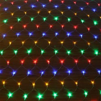 Электро гирлянда сетка 2,0x2,5 м 240 LED цветная прозрачный провод (арт. LW-3-6)