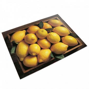 Доска разделочная стеклянная 400x300 мм Ящик с лимонами (арт. ДВ7-014)