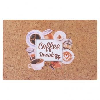 Салфетка сервировочная 44x28,5 см COFFEE TIME с пробковой основой (арт. Cork/16)