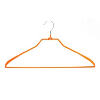 Вешалка металл/ПВХ для одежды с широкими плечиками оранжевая (арт. AHS501)