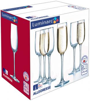 Фужеры для шампанского 175 мл Luminarc Allegresse (набор 6 шт.)