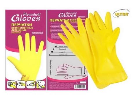 Перчатки латексные Household Gloves M желтые (1 пара)