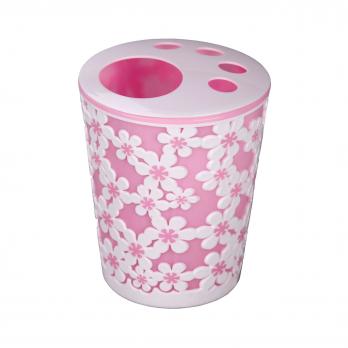 Подставка для зубных щеток Дольче Вита розовая-белая (арт. M4714)